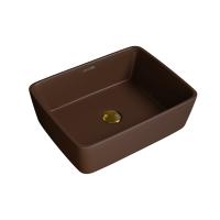 Раковина  прямоугольная Grossman Color GR-3016BRM фаянс цвет коричневый матовый