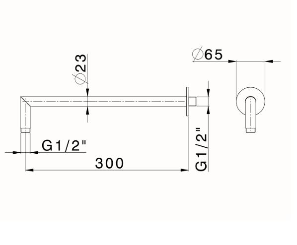 Кронштейн для верхнего душа настенный Cisal Xion DS013541D1 нержавеющая сталь 
