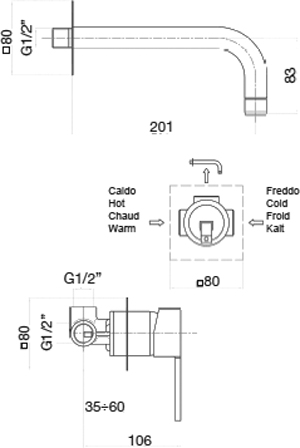 Смеситель для раковины Webert Sax Evolution SE830606560 черный