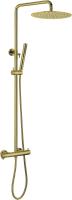 Душевая система со смесителем Allen Brau Fantasy 5.11001-GB монтаж настенная с термостатом брашированное золото