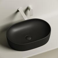 Раковина накладная овальная Ceramica Nova Element CN6047MB фарфор цвет черный матовый