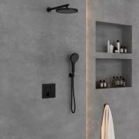 Душевая система со смесителем Vincea  VSFW-4212MB монтаж встраиваемая в стену без термостата матовый черный