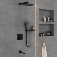 Душевая система со смесителем Vincea  VSFW-4311RMB монтаж встраиваемая в стену без термостата матовый черный
