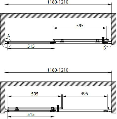Душевая дверь Cezares Eco ECO-O-BF-1-120-C-NERO 121 см стекла прозрачные, профиль черный
