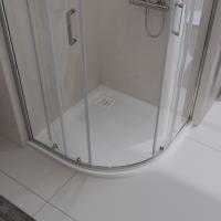 Душевой поддон низкий BelBagno Uno TRAY-MR-UNO-R-80-550-35-W-BO четверть круга литьевой мрамор 80x80 белый