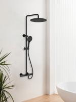 Душевая система со смесителем Vincea Esse VSFS-1E1TMB монтаж настенная с термостатом черный