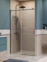 Душевая дверь BelBagno Soft Close-2 SOFT_CLOSE-2-BF-1-130-C-GM 130 см стекла прозрачные, профиль оружейная сталь