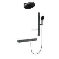 Душевая система со смесителем Black&White Gravity GH-9025-GM монтаж встраиваемая  в стену с термостатом вороненая сталь