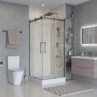 Душевой угол BelBagno Marino MARINO-2-A-2-90-C-GM квадратный 90x90 стекла прозрачные, профиль оружейная сталь