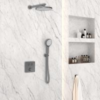 Душевая система со смесителем Vincea  VSFW-4212GM монтаж встраиваемая в стену без термостата вороненая сталь