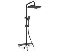 Душевая система со смесителем Wasserkraft  A11401 монтаж настенная с термостатом черный/хром