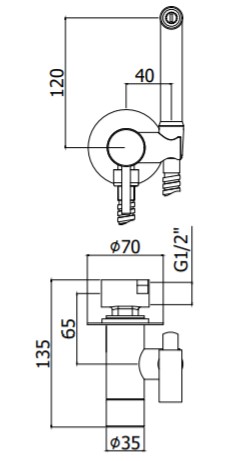 Гигиенический душ Paffoni Tweet Round ZDUP110HGSP встраиваемый в стену золото медовое брашированное