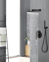 Душевая система со смесителем ALMAes Sakari TVZ-0890 монтаж встраиваемая в стену без термостата черный матовый