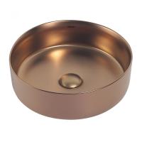 Раковина накладная круглая Abber Bequem AC2108MRG фаянс цвет розовое золото матовое