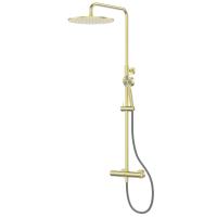 Душевая система со смесителем Abber Wasser Kreis 316 AF8160BG настенная с термостатом брашированное золото без излива