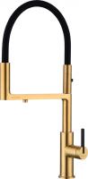 Смеситель для кухни Paulmark Tornado To213402-BG с подключением к фильтру брашированное золото