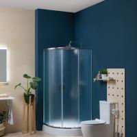 Душевой угол Aquanet  SE-900Q четверть круга  стекла матовые рифленые, профиль хром