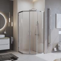 Душевой угол BelBagno Uno UNO-195-P-2-100-C-Cr пятиугольный 100x100 стекла прозрачные, профиль хром