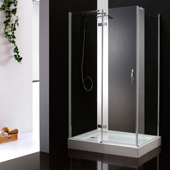 Душевой угол Cezares Bergamo BERGAMO-AH-1-100/80-C-Cr-L прямоугольная  стекла прозрачные, профиль хром