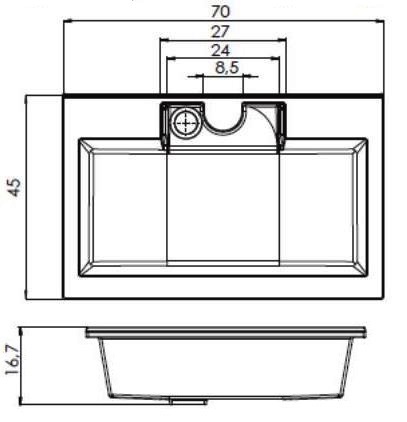 Раковина мебельная прямоугольная Aquanet Фортуна 00182523 литьевой мрамор цвет белый