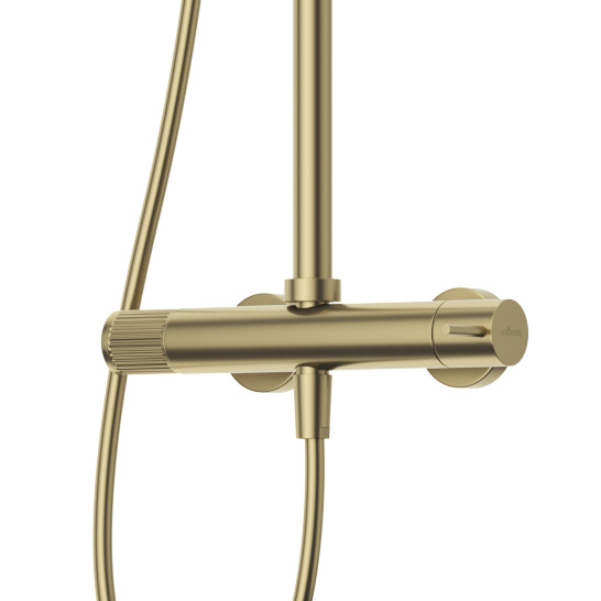 Душевая система со смесителем Cezares Leaf LEAF-CDA-25-L-SR монтаж настенная без термостата sunrise