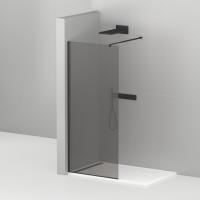 Душевая перегородка Cezares Liberta LIBERTA-L-1-110-GR-NERO 110 см, стекла тонированные, профиль черный