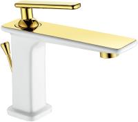 Смеситель для раковины Lemark Mista LM6406WG золотой/белый