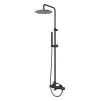 Душевая система со смесителем Cezares Leaf LEAF-CVDA-30-NOP монтаж настенная без термостата черный матовый