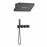Душевая система со смесителем Timo Petruma SX-5249/03SM монтаж встраиваемая в стену с термостатом черный