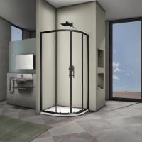 Душевой угол Veconi Rovigo RV07B-100-01-C3 четверть круга 100x100 стекла прозрачные, профиль черный