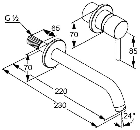 Смеситель для раковины Kludi Bozz 38245N076 брашированное золото