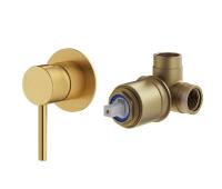 Смеситель для душа на 1 выход Plumberia Selection IXO KITXO1135OB встраиваемый в стену 
без термостата брашированное золото