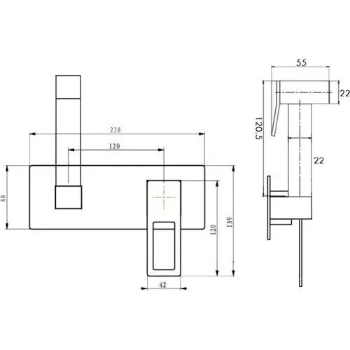 Гигиенический душ Boheme Q 147-CRUW встраиваемый в стену 