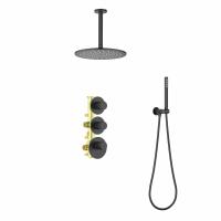 Душевая система со смесителем Timo Saona SX-2399/03SM монтаж встраиваемая в стену без термостата черный