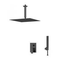 Душевая система со смесителем D&K Bayern.Liszt DA1515805A19 монтаж встраиваемая в стену без термостата черный матовый