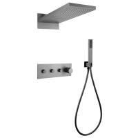 Душевая система со смесителем Abber Rund AF8752NG монтаж встраиваемая в стену с термостатом никель