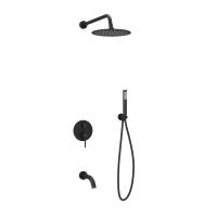 Душевая система со смесителем Sancos Select SC3004MB монтаж встраиваемая  в стену без термостата черный матовый