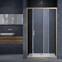 Душевая дверь Vincea Alpha VDS-3AL110CLG 110 см стекла прозрачные, профиль брашированное золото