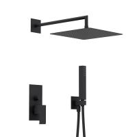 Душевая система со смесителем Cezares Porta PORTA-DSIPQ-30-NOP монтаж встраиваемая  в стену без термостата черный матовый