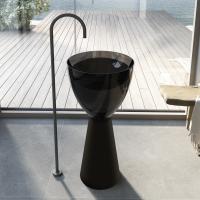 Раковина  круглая Abber Kristall AT2703Onyx-Black искусственный камень полиэфирная смола цвет черный-черный матовый