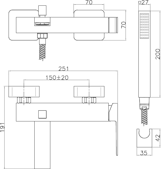 Смеситель для ванны или душа Webert Pegaso PE850101560 настенный 
без термостата черный