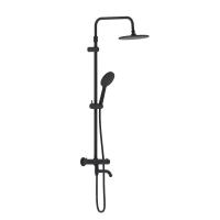 Душевая система со смесителем Damixa Jupiter 977810300 монтаж настенная с термостатом черный матовый