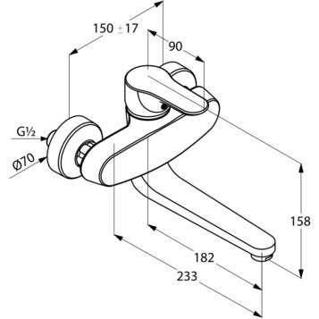 Смеситель для кухни Kludi Objekta 328820575 без подключения к фильтру хром