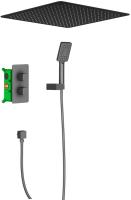 Душевая система со смесителем Timo Petruma SX-5029/03SM монтаж встраиваемая в стену с термостатом черный