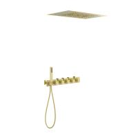 Душевая система со смесителем Timo Petruma SX-5229/17SM монтаж встраиваемая в стену с термостатом матовое золото