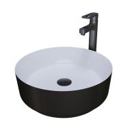 Раковина  круглая Grossman Color GR-4040BW фаянс цвет черно-белый