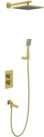 Душевая система со смесителем Timo Petruma SX-5049/17SM монтаж встраиваемая в стену с термостатом матовое золото