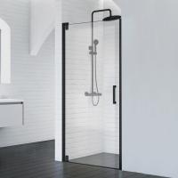 Душевая дверь BelBagno Marmi MARMI-B-1-90-C-NERO 90 см стекла прозрачные, профиль черный