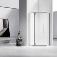 Душевой угол Vincea Slim-N VSP-4SN100CLGM пятиугольный 100x100 стекла прозрачные, профиль вороненая сталь