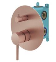 Смеситель для душа на 3 выхода Plumberia Selection IXO KIT1901RS встраиваемый в стену 
без термостата брашированная медь